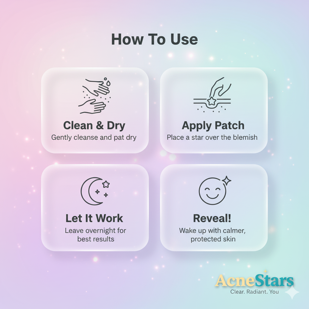 Colorful Stars shaped acne Pimple Patches.